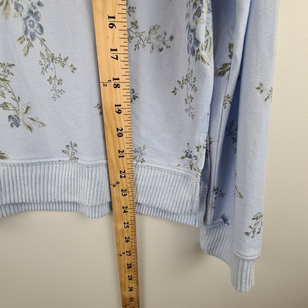 Lucky Brand Cloud Soft Floral V-Neck Sweater Light Blue Women Small NWT Cottage - Picture 7 of 8